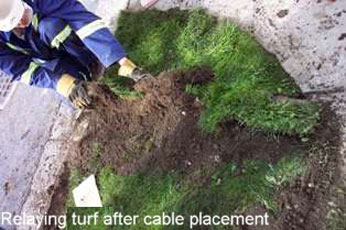Replacing Turf after Fibre Optic Cable Install